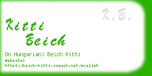 kitti beich business card